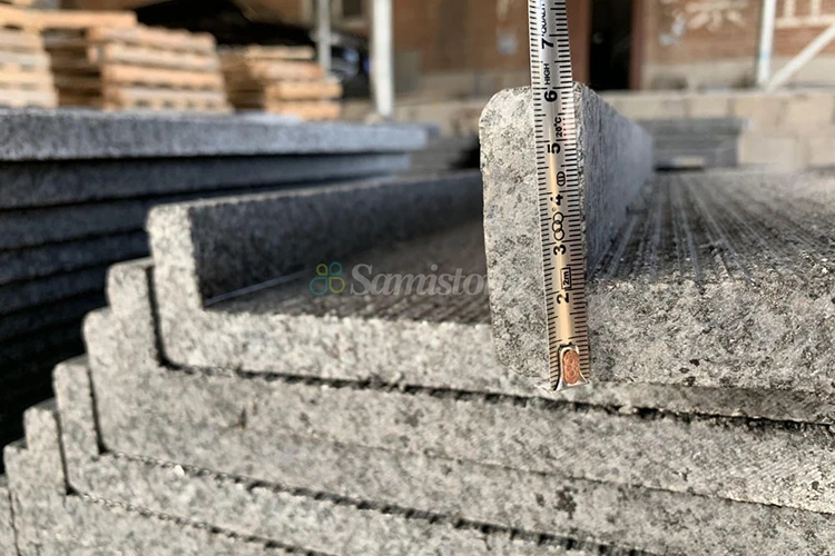 Samistone Natural Stone Stair Step Black New G684 Granite Steps with Rebated Edge