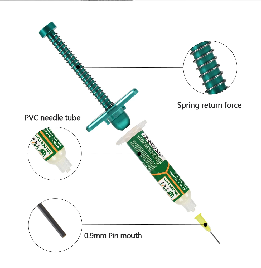 BST-012  Spring return force iron rod and  multi-class universal  aluminum alloy syringe push rod for solder flux.jpg