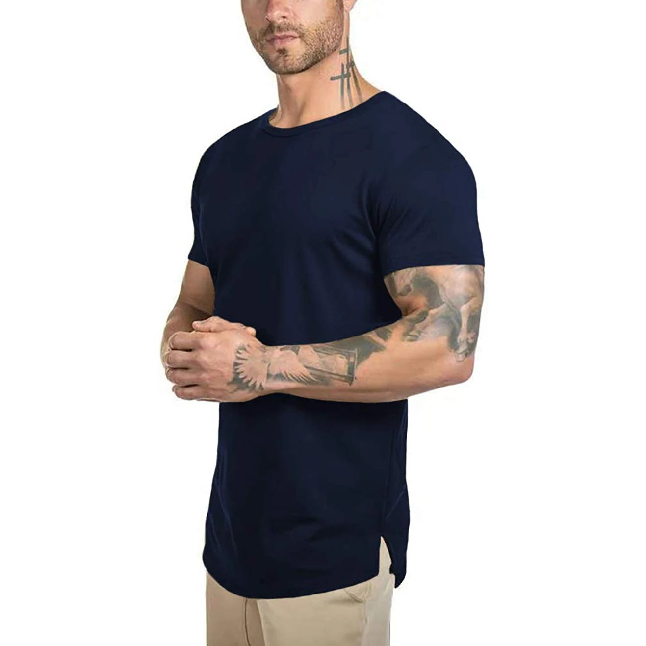 Wholesale Plain 95 Cotton 5 Spandex Muscle Fit Sports T Shirts Mens ...