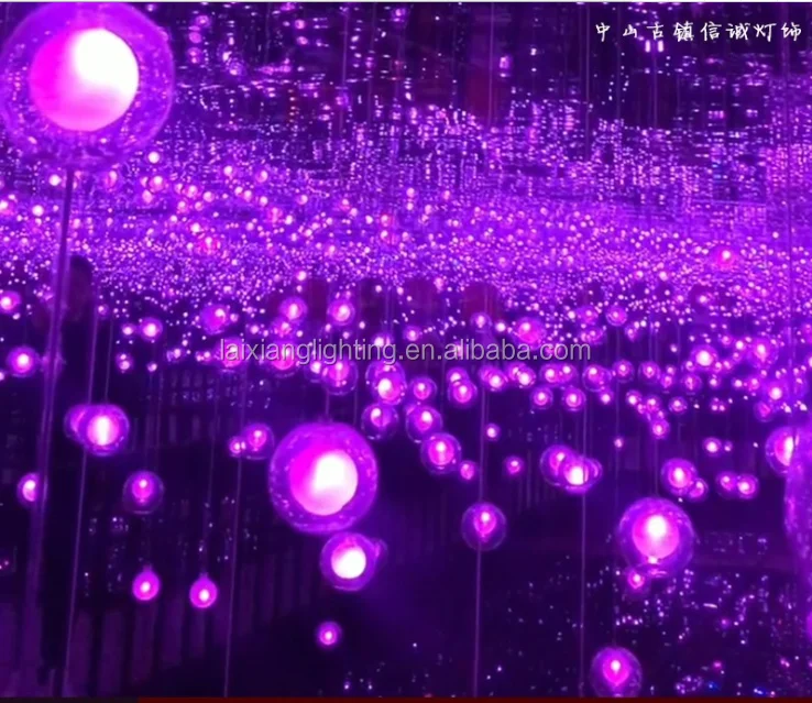 Valentine decorative interior led glass ball pendant light fiber optic lighting RGB led chandelier