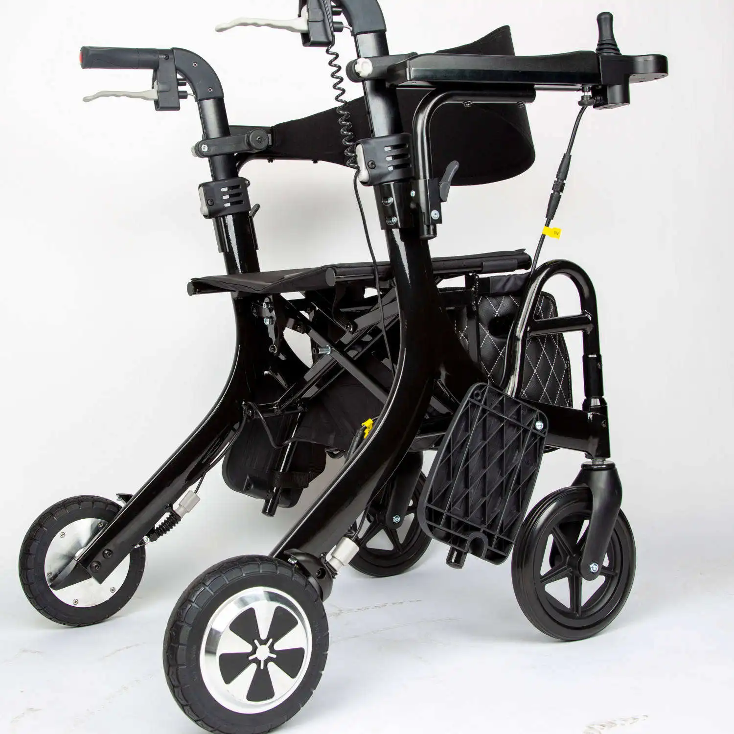 Foldable All Terrain Walker with Seat outdoor Walker for Seniors with large 10" Pneumatic Tires for Prefect Comfort Handle details