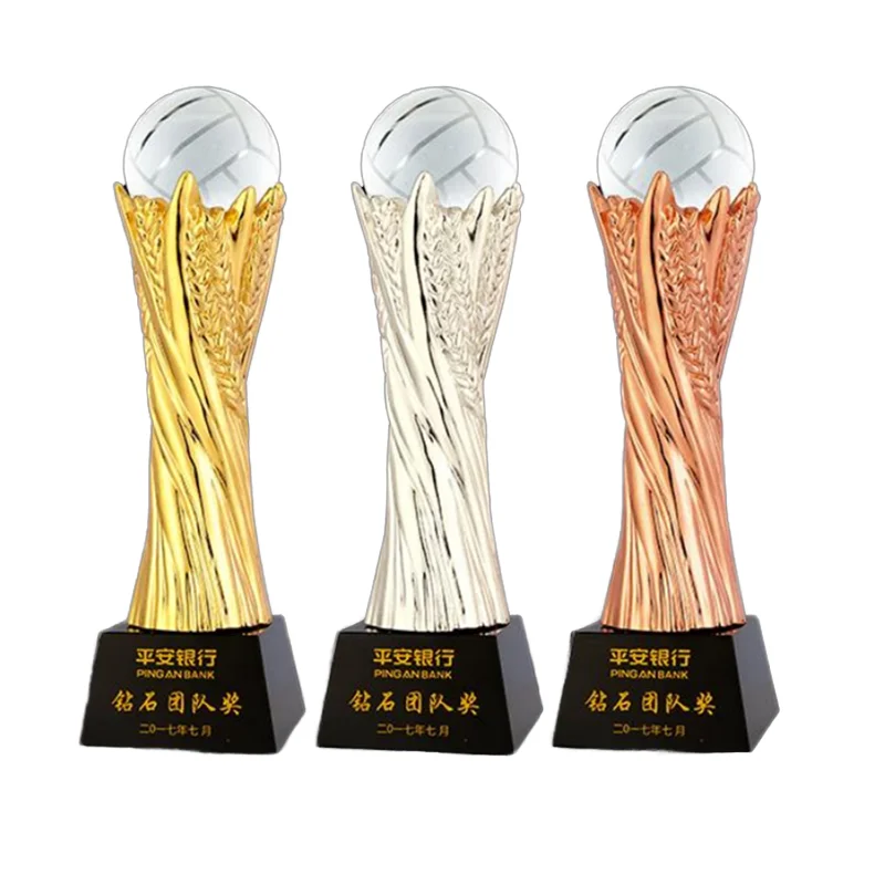 Small Bridge Crystal Custom Badminton Baseball Soccer Golf Trophies League Trophies Glass Crystal Awards Sports Souvenir crafts factory