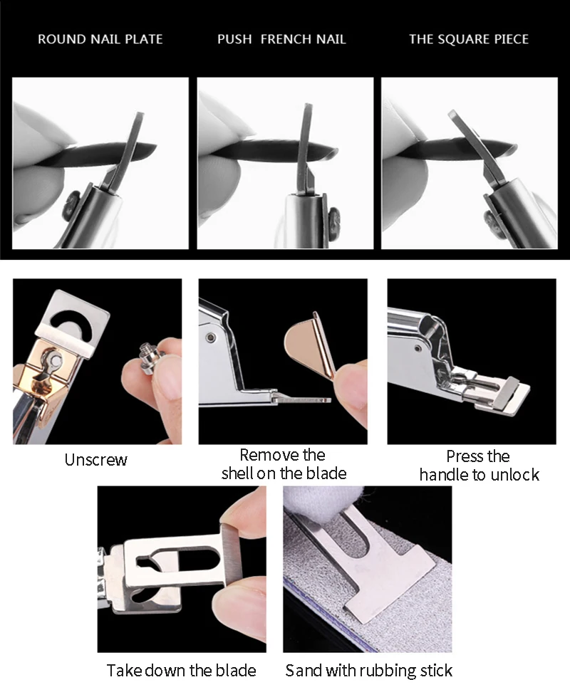 Acrylic Uv False Fake Nails Tips Manicure Cutter Clipper Tool Stainless