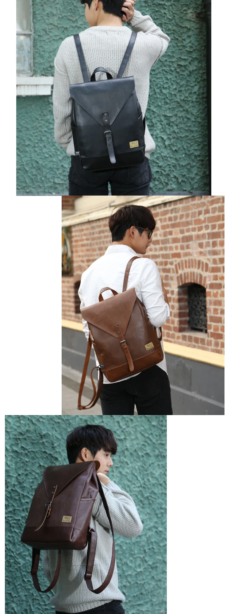 Osgoodway 2020 High Quality Leather Women Fashion Bagpack Backpack Mens Business Travel School Bags Backpacks