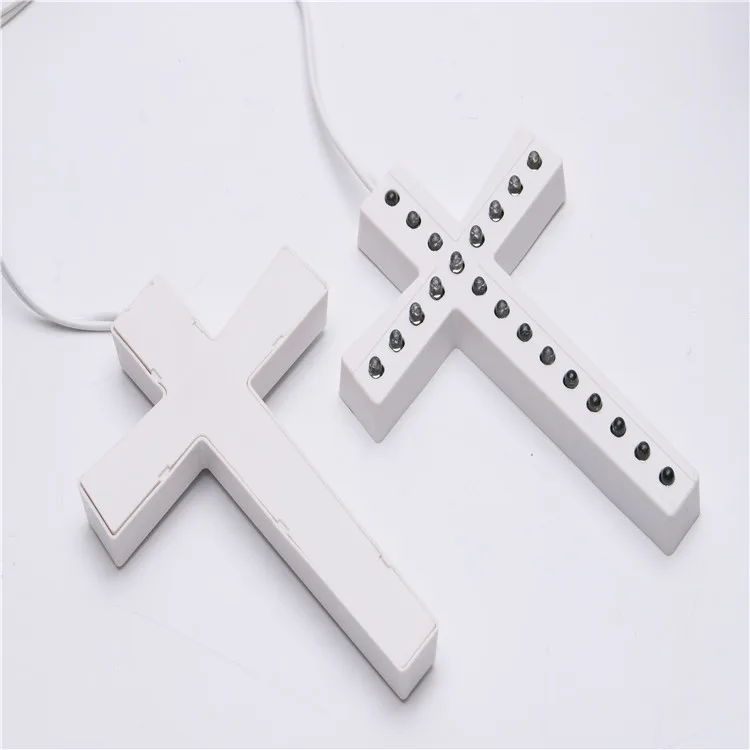 Catholic christian led cross light waterproof cross crucifix shape LED night light white led light plastic