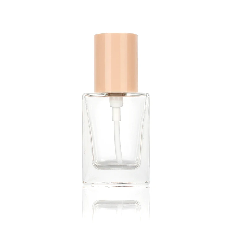 Cosmetic 30ml empty makeup foundation glass bottles skincare packaging container with pump spray cap supplier