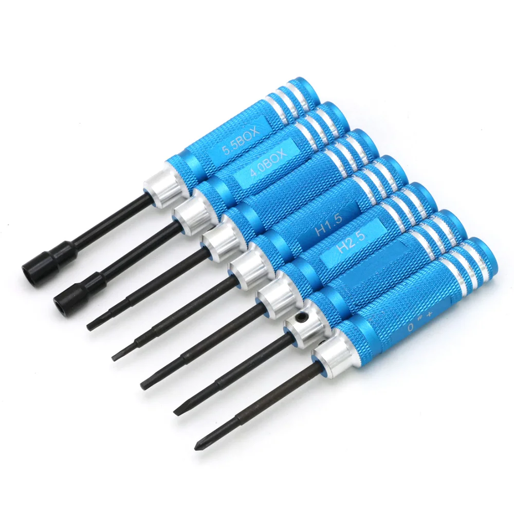 Hex 7pcs Screw Driver Tool Kit For Rc Helicopter Car Bk Red Blue Black ...