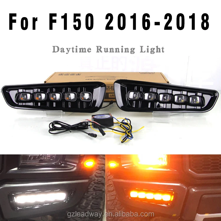 DRL For Ford Raptor F150 F-150 2016-2019 Daytime Running Fog Light W/Turn Signal