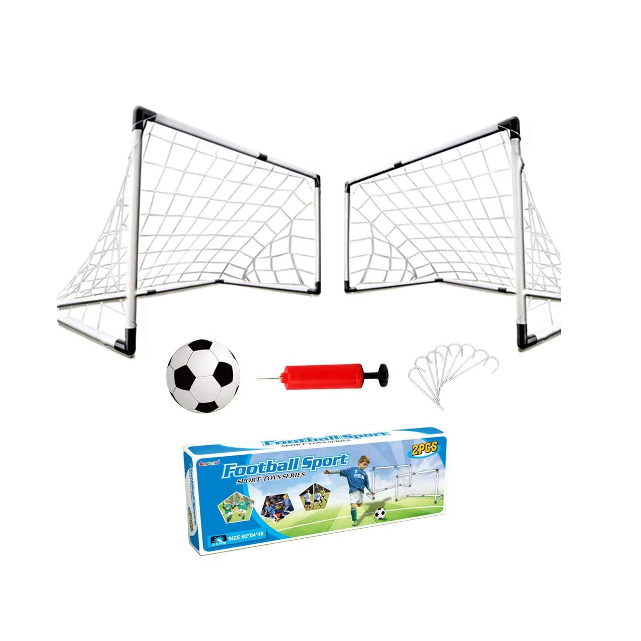 Goal Wall Football Goal trainingstor Net with Ball Pump Power Set 2 Sizes