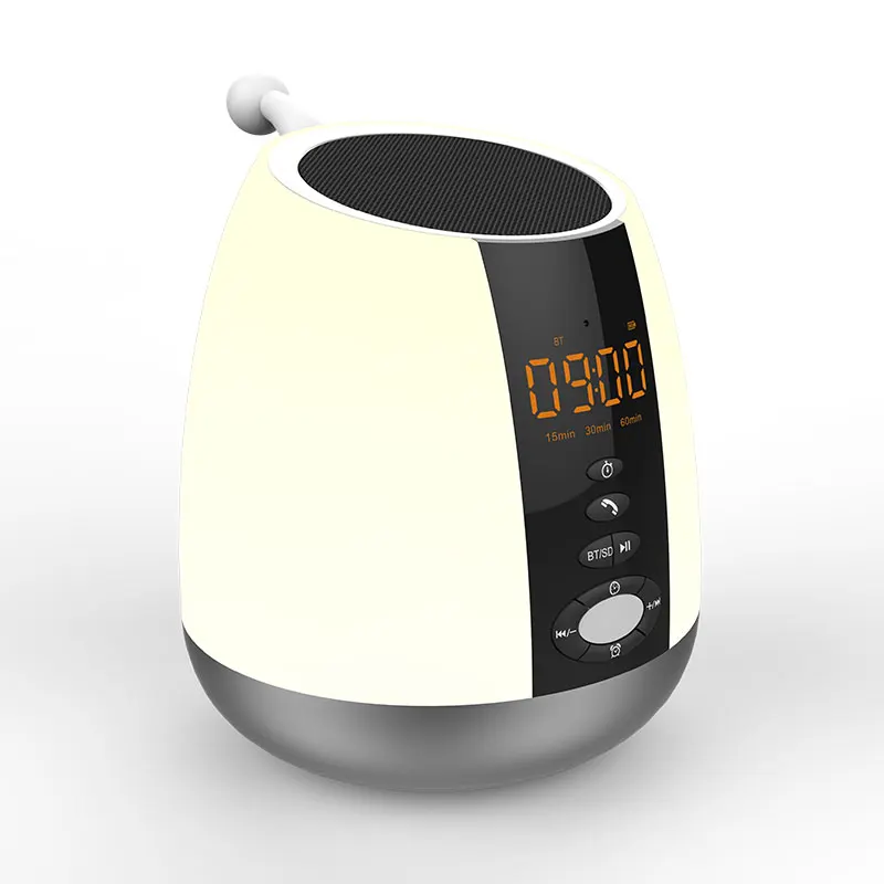 2021 New LED Lamp Timing Off Hands Free Phone Call SD Card Wireless Bluetooth Speaker With Night Light - ANKUX.COM