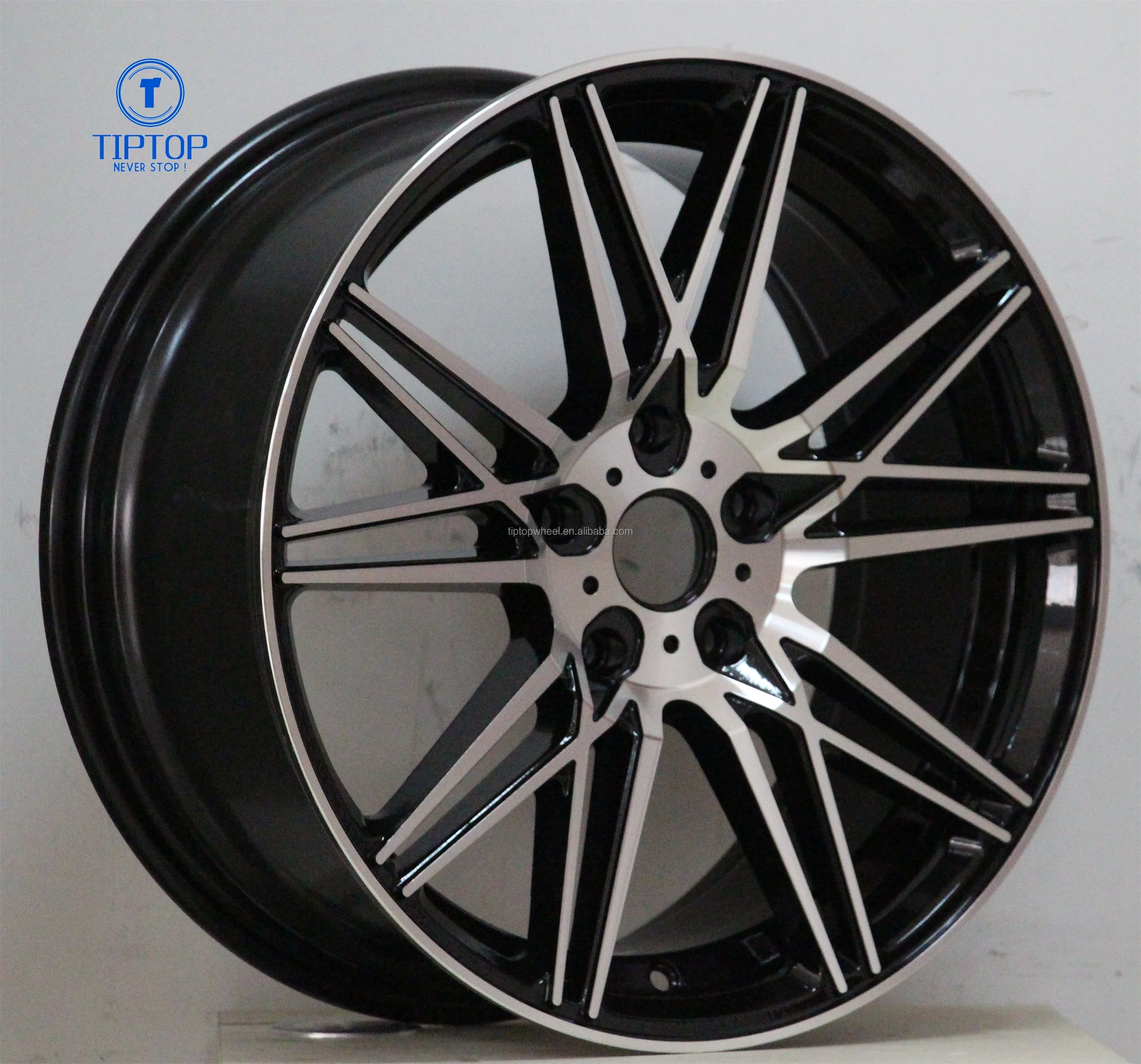 New design 17 inch alloy wheel 5x100 car rims black machine polish in stock