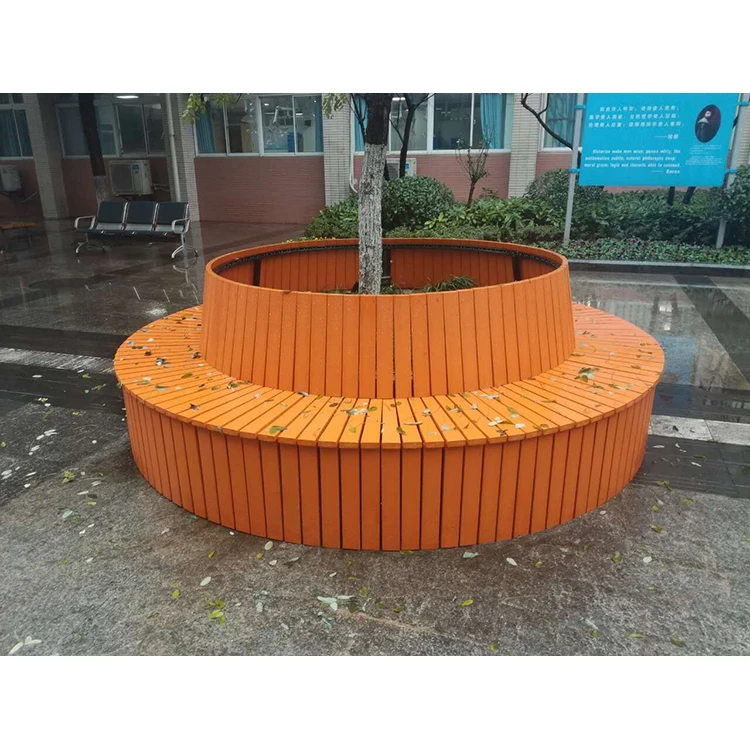 round garden bench