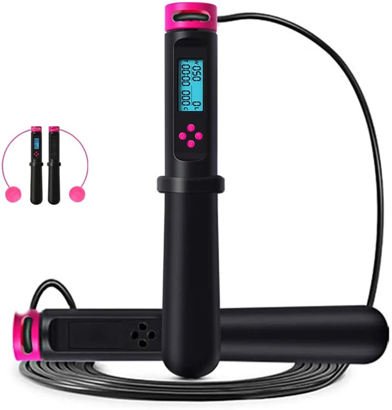 Calorie Counter Jump Rope Digital Weighted Counting Speed Skipping Rope  Adjustable Cordless Jumping Rope with Time Setting