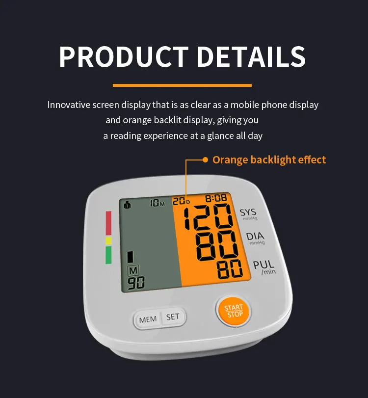 CE Automatic Portable beautiful Medical Devices Professional Household Medical Intelligent Blood Pressure Monitor Arm Type