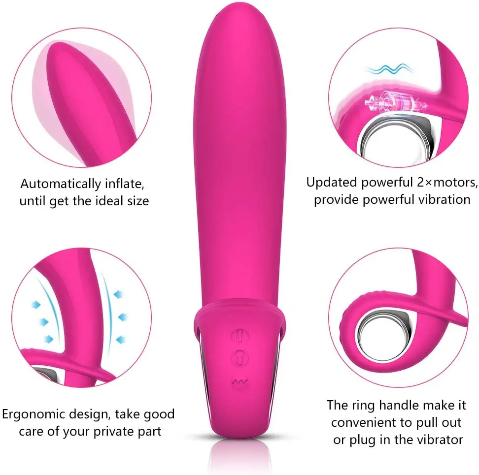 De point G orgasme anal vaginal de vibrateur gonflable automatiquement massage vibrant de prostate de prise de bout de 10 fréquences pour les hommes