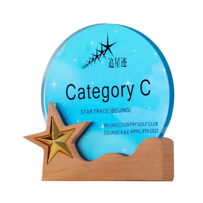 Polished Wooden Base Glass Trophy Feng Shui Etched  Laser 'Love' Company Employee Thank You  Small  Souvenir Gifts details