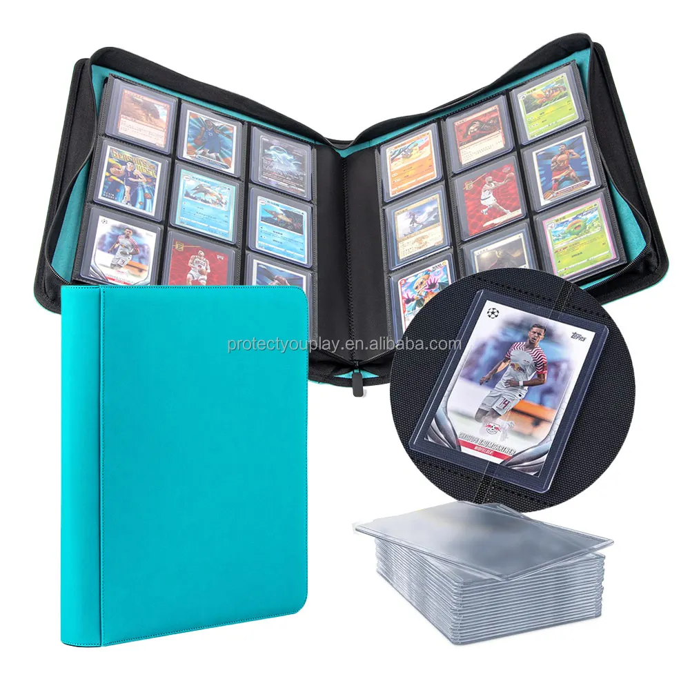 amazon card binder TCGUARD Trading Binder, 9 Side Loading Pocket Card Album Hold Up to 540, Zipper for Collection, TCG Holder for Sports, Yugioh, MTG etc. (Sky Blue 9) : Office Products Holds up to 360 standard CLOKORIA Card Binder for Girls
