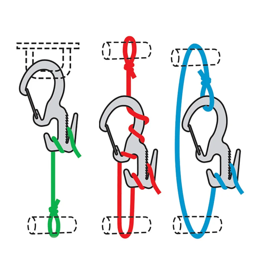 Lock Hook Tightening Mechanism Clip Figure 9 Alloy Fixture Carabiner Small Durable Knot Free