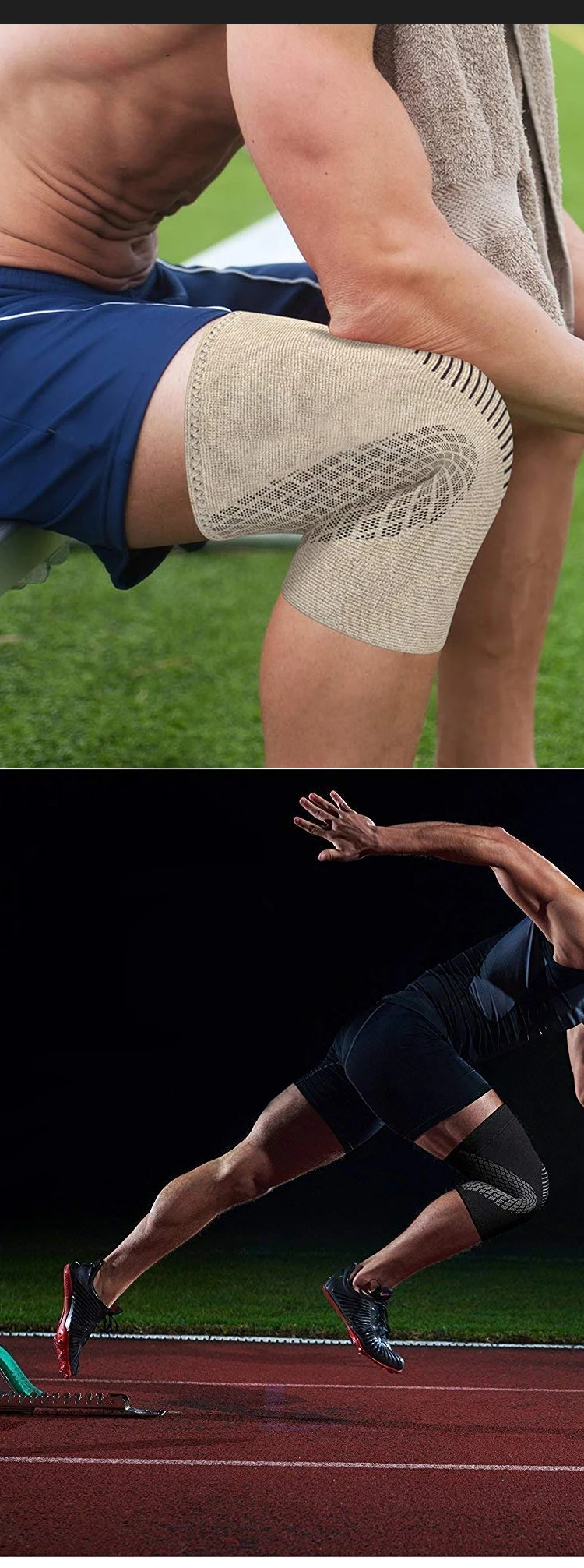 Enerup Wholesale Weightlifting Warm Volleyball Tennis Flexible Knee Pad Wraps Sleeves Brace