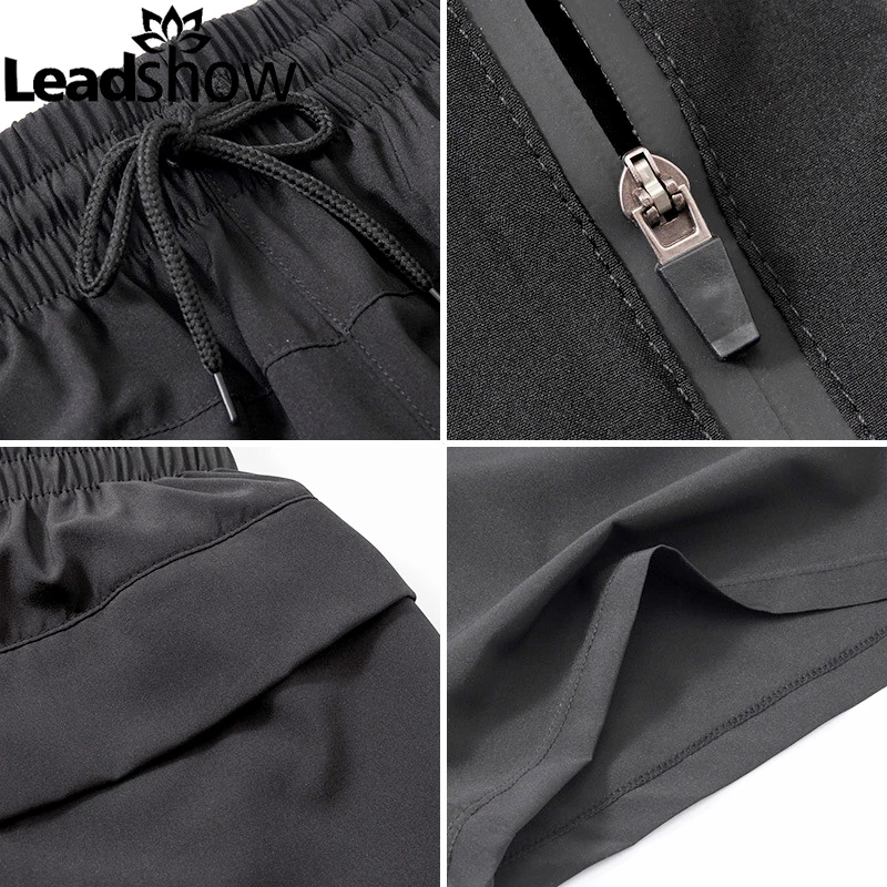 Most Inquiry Mens 3/4 Cargo Shorts Male Sweat Pant Drawstring With Multi Pockets Solid Color Loose Hip Hop Baggy Letter Printing