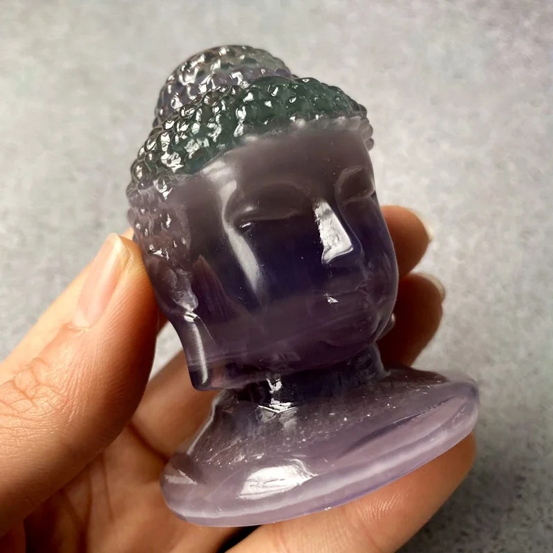 Natural Carved Crystal Buddha Statue Folk Crafts Feng Shui Art