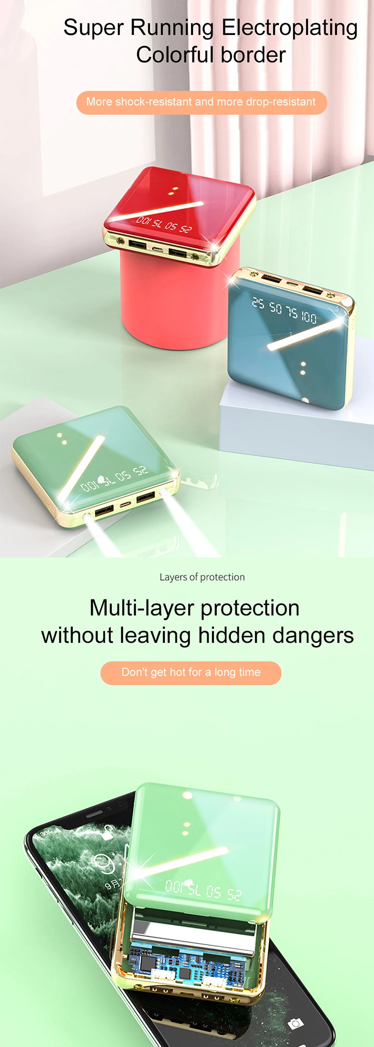 Portable Charger 8000mAh Mini Powerbank Mobile Bank External Battery Charger Power Bank 20000 mAh 10000 mAh - ANKUX.COM