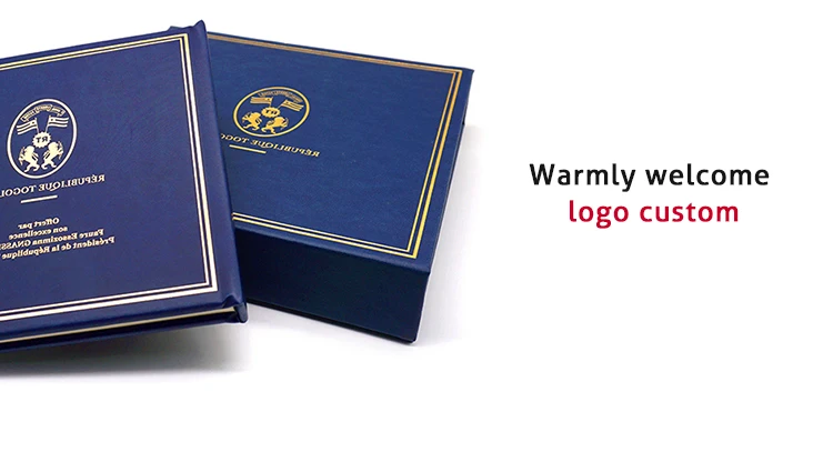 Business Company Stamp Collection Pu Leather Cover Post Stamp Collection Album Scrapbook with Cardboard manufacture