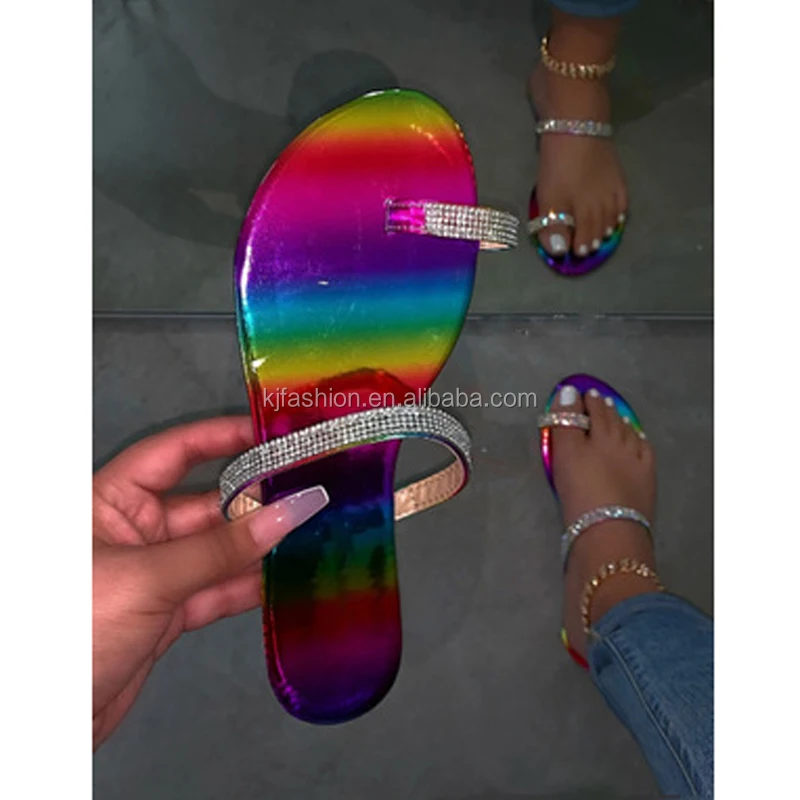 glitter rainbow sandals
