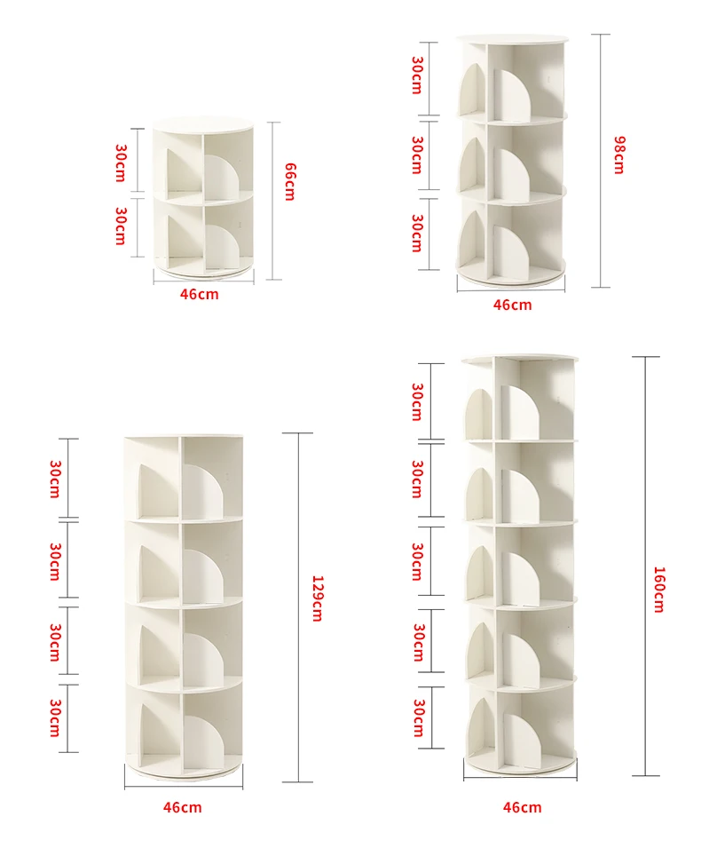 white round bookshelf