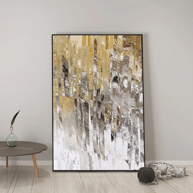 Hand Painted Canvas Picture Abstract Wall Art Decoration Gold Painting