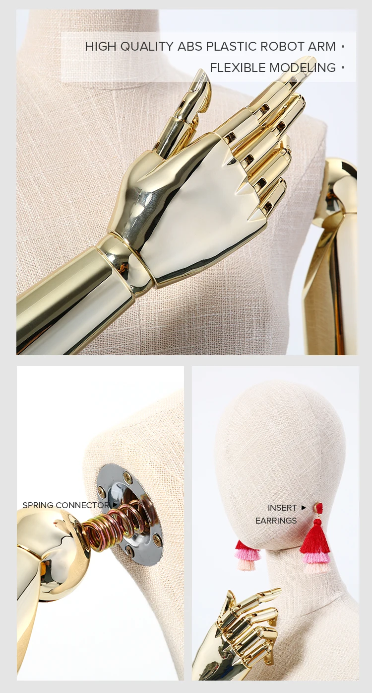 Ruichen Half Body Cloth Mannequin Head Mannequin Adjustable Tailor