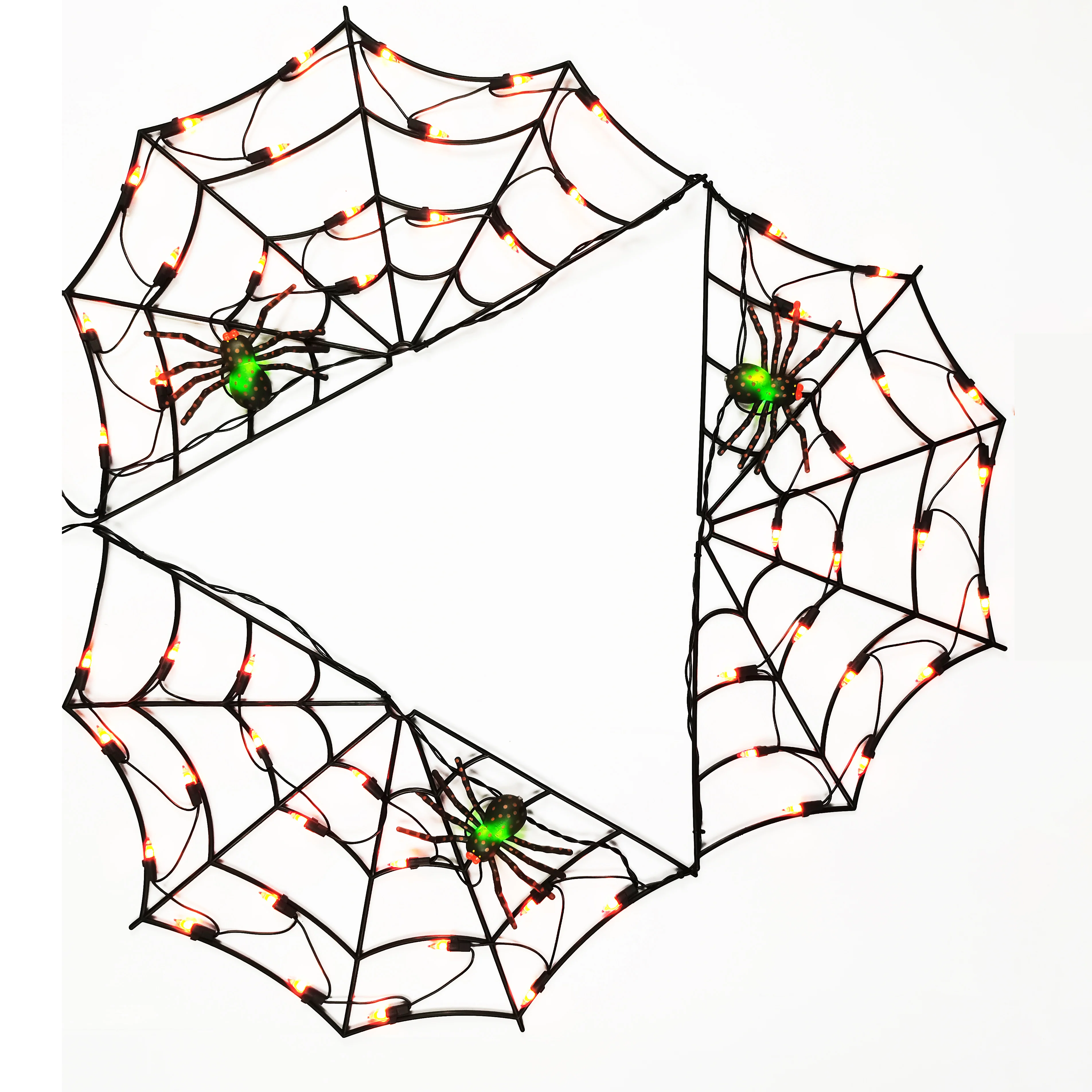 New Arrivals 3PK 60L Plastic Spider Web Seasonal Lighting for Halloween and Christmas Outdoor Decorations manufacture