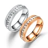 Stylish pearl sands inside and outside balls filled with drill single row couple ring