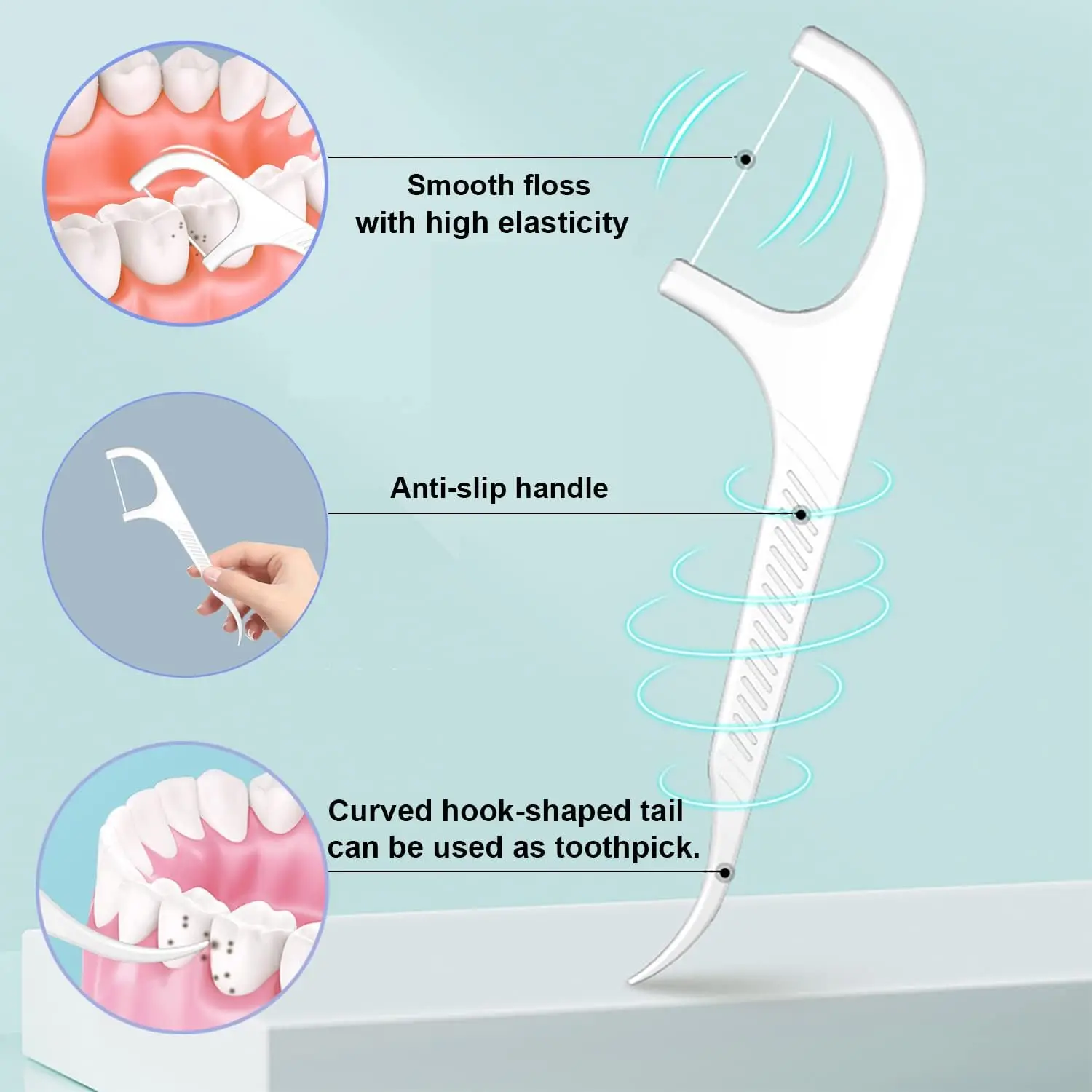 Dental Cleaning Dental Floss Stick Hook Toothpick 150 Pieces Of Household Plastic Single Head