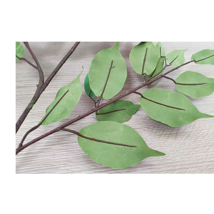 Sgs Certificated Fire Rated Artificial Green Leaves Fake Ficus Leaf For