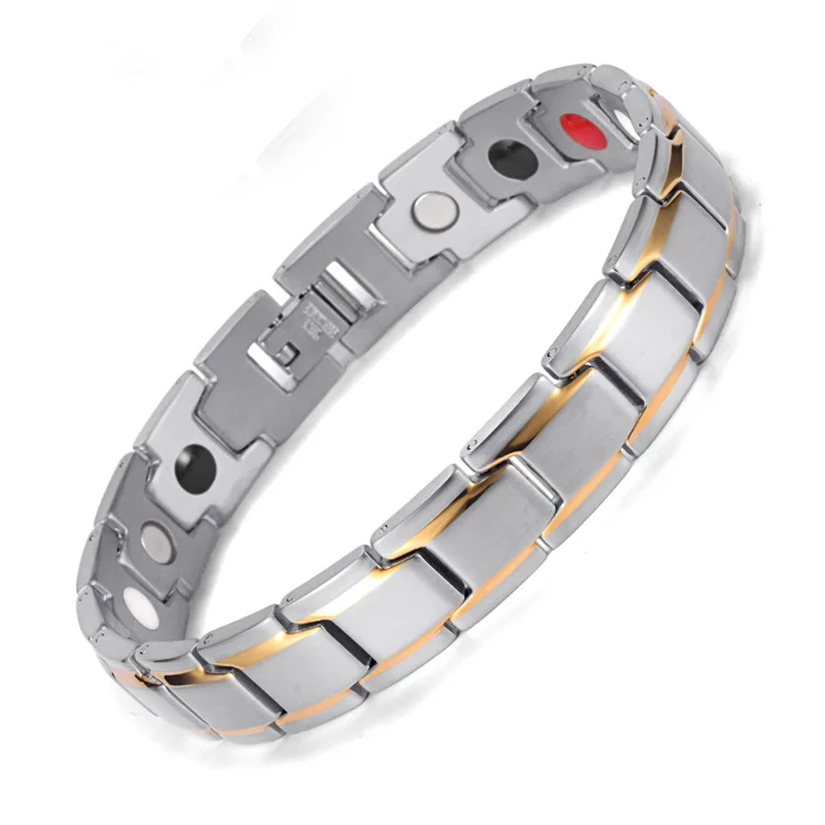 Black Japan Stainless Steel Energy Health Bracelet With Oppbag