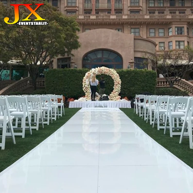 Studio Glossy Movable Wooden Pure White Dance Floor For Event Wedding