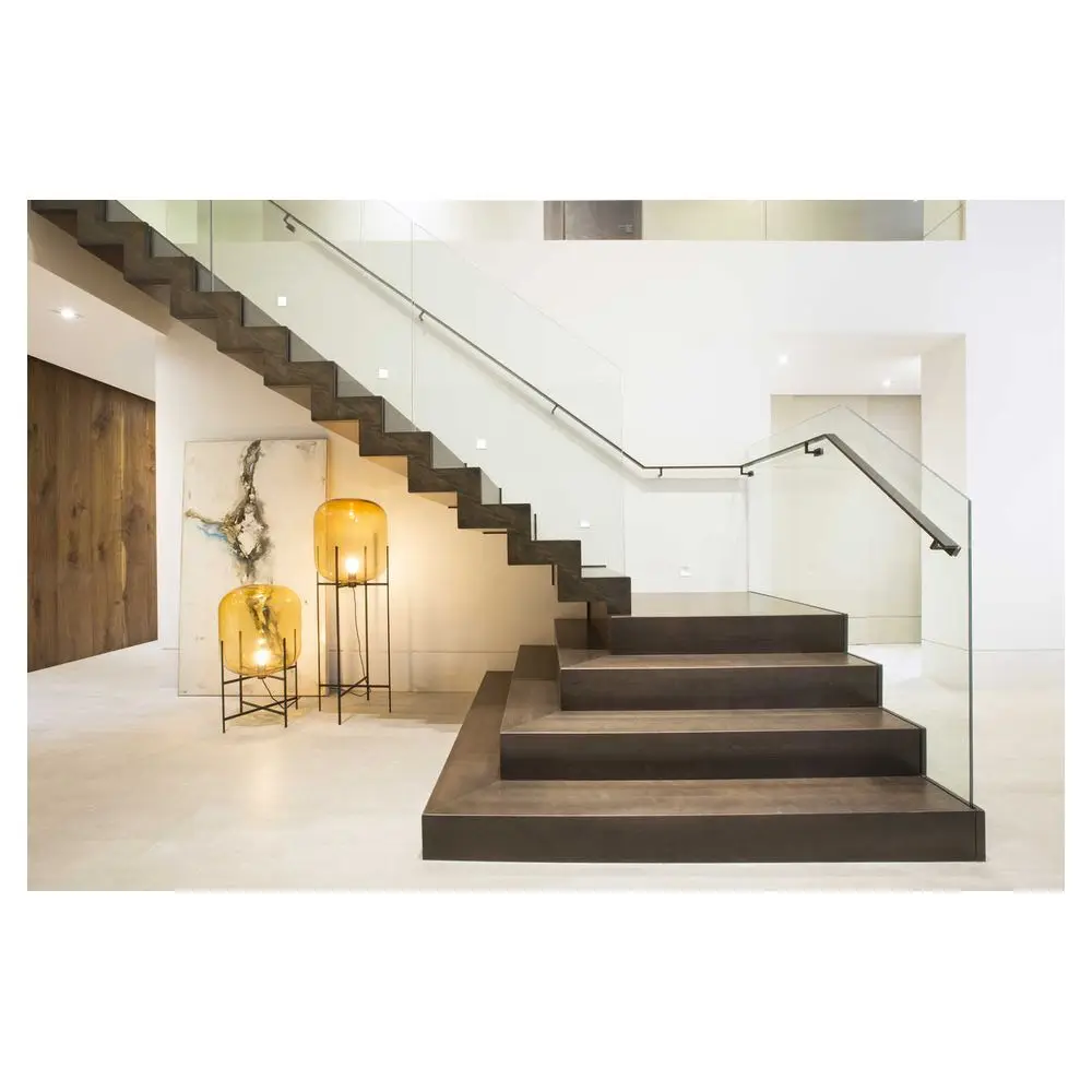 Custom Modern Villa Interior Stairs New Design Thailand Oak Solid Wood ...