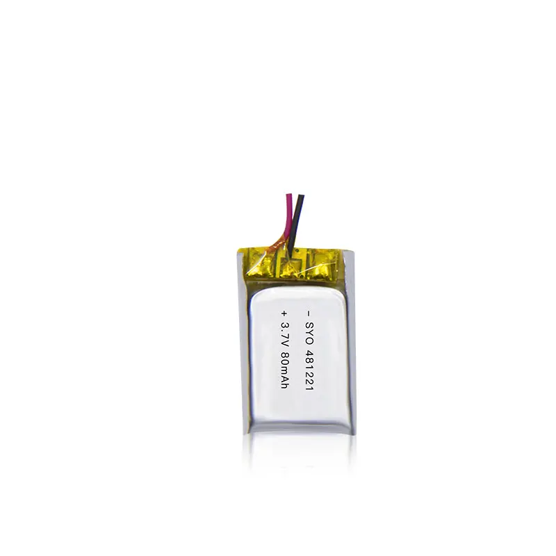 
Small lipo 481221 3.7v 80mah rechargeable lithium ion polymer battery for wearable medical device power mini massager 