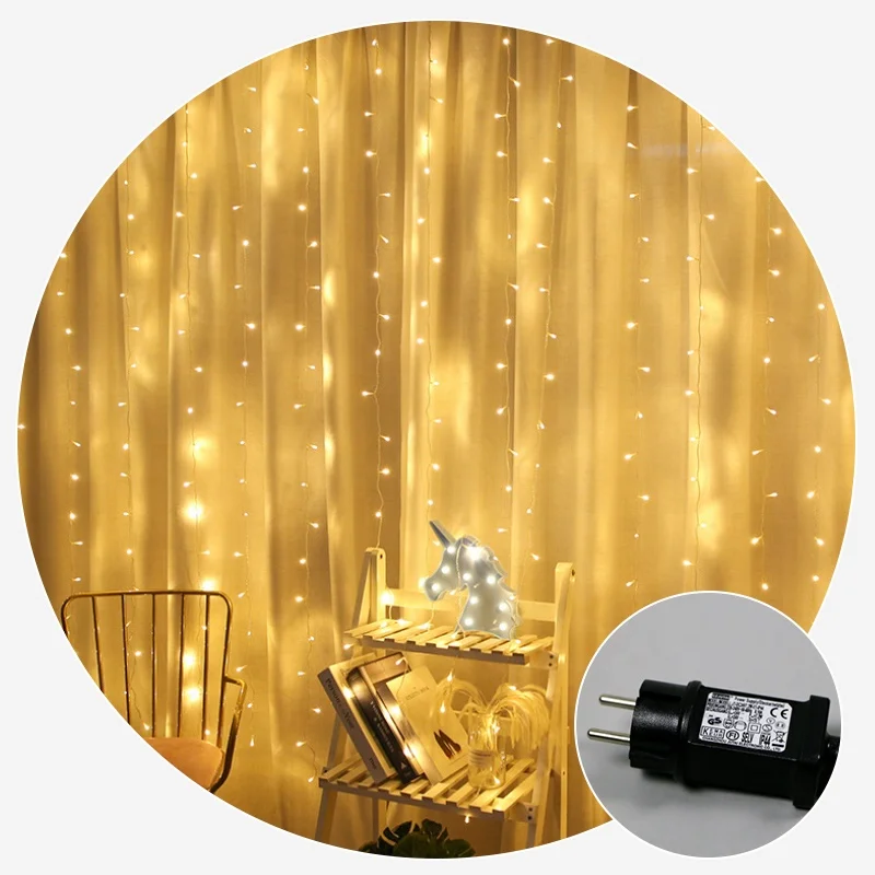 Romantic Room Decoration Color Remote Control Waterproof Copper Wire Curtain Light