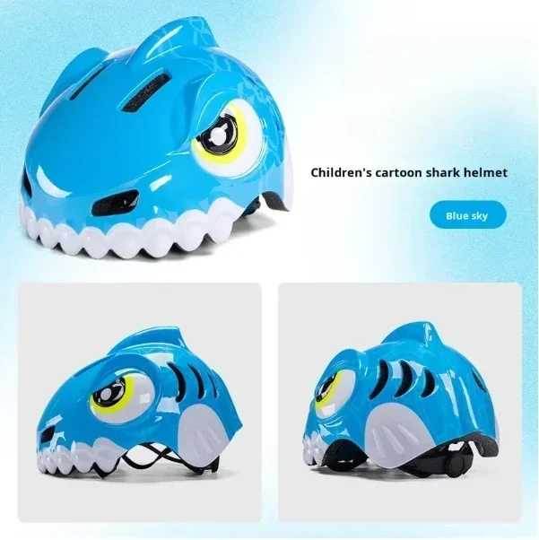 product childrens bicycle riding roller skating balance bike anti fall shark safety helmet pceps material universal season-4