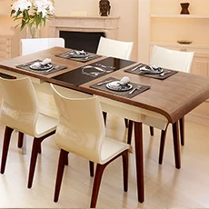 Cheap solid wood dining room set 4 chairs modern for home hotel restaurant