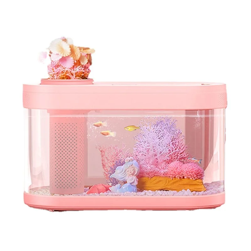 Pink fish tank decorations sales