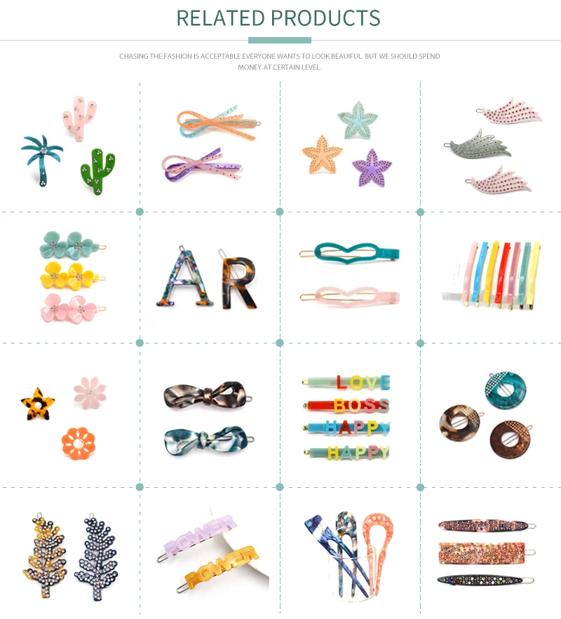 Elegant Acetate Alphabet Boss Hair Pins With Words For Women Custom