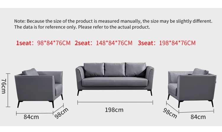 Pengpai 7 Seat Hall Leather Modern Furniture Couch Sofa