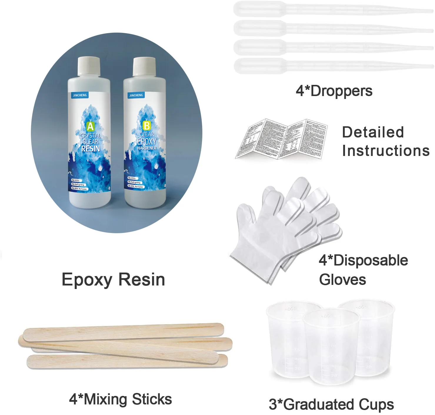 Epoxy Resin Kit - 34 oz Crystal Clear Epoxy Resin for Art Coating Casting Jewelry Making Safe - Craft Resin Starter Kit