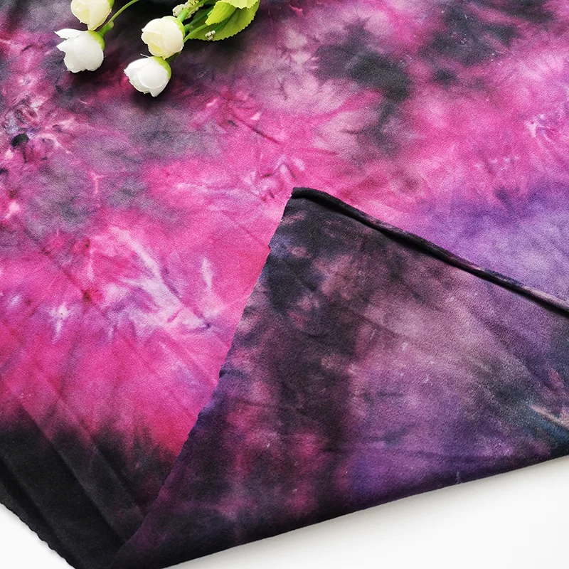 Polyester Spandex Purple Garment Recycled Jersey Tie Dye Fabric Buy