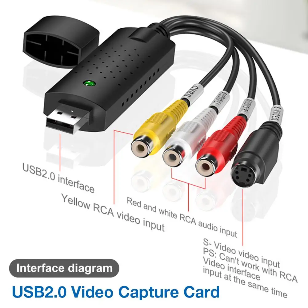 Usb2.0 Video Capture Card Converter Pc Adapter Vhs To Dvd 