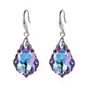 Vitrial Light Purple 925 Sterling Silver Leverback Dangle Earrings Crystals from Swarovski