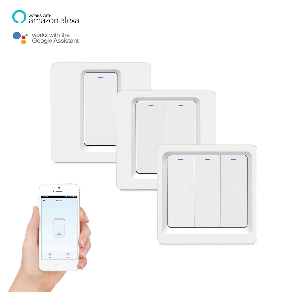 Single Live Wire Version Wireless WIFI Smart Switch, WiFi Smart Panel, Phone / Button / RF Control - ANKUX.COM